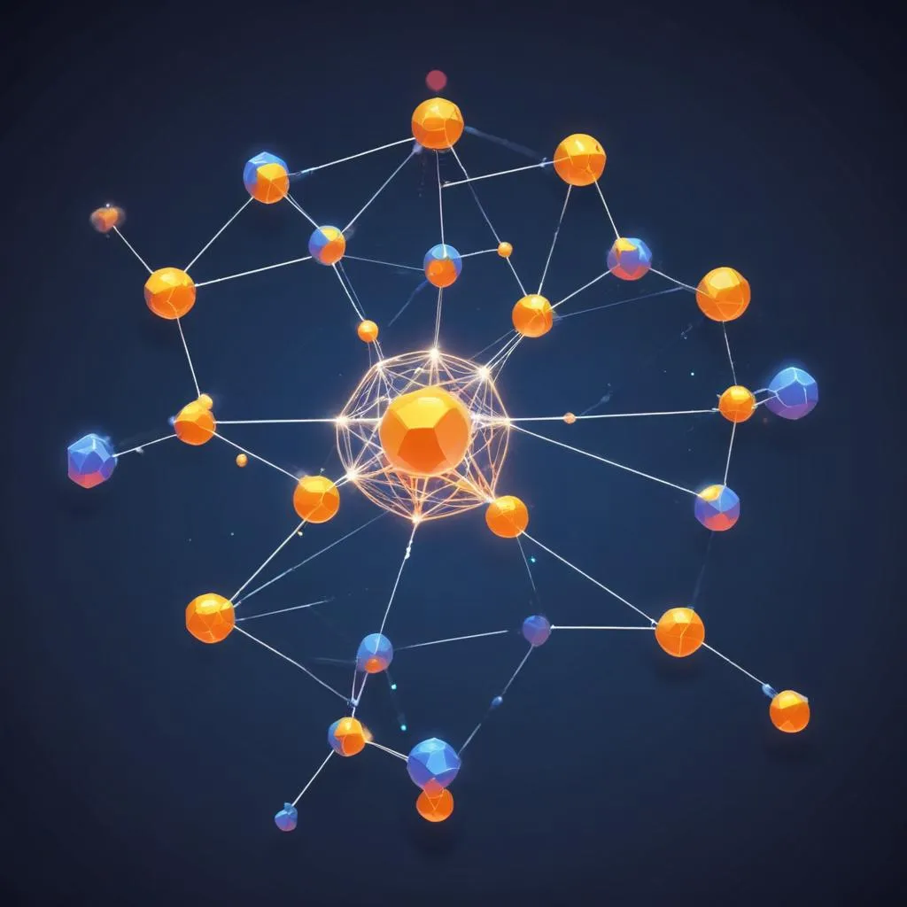 A visual representation of a decentralized network with nodes and connections, symbolizing distributed risk in 2026