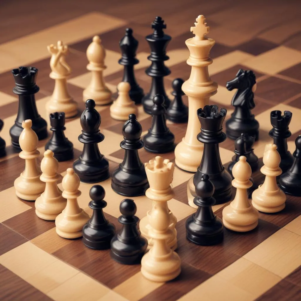 Chess pieces on a board, with multiple potential moves highlighted, representing strategic financial choices