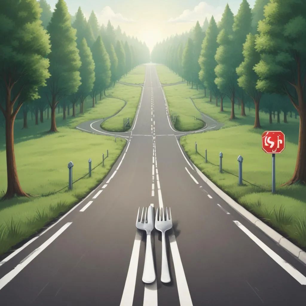 Fork in a road representing financial choices and opportunity cost