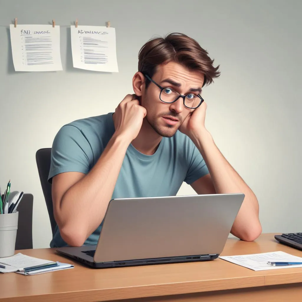 Frustrated person looking at generic financial advice on a laptop
