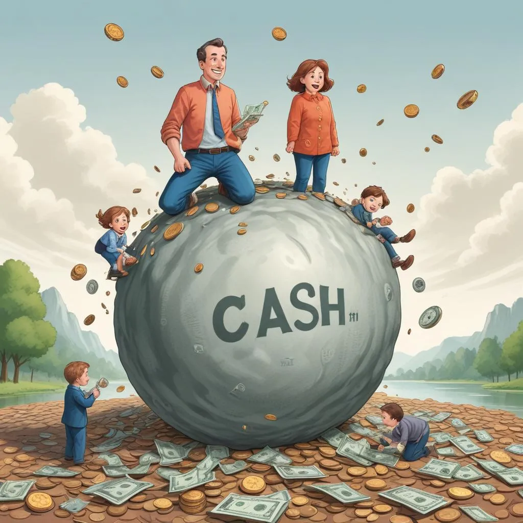 Graphic illustration of inflation eroding the value of cash and coins