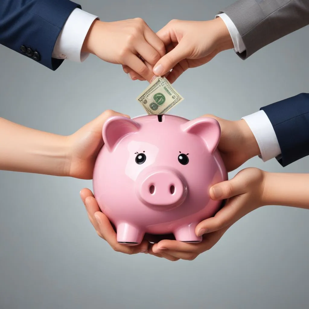 Hands holding a piggy bank with protective gesture, representing the desire for financial control